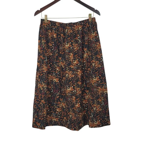NEW Blair Fall Floral A-line Below Knee/Midi Skirt in Chestnut Size Large - Picture 4 of 9